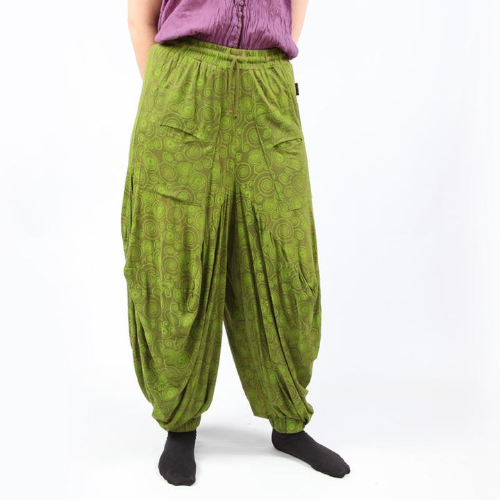 Spiral Pattern Balloon Harem Pants