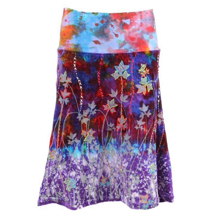 Purple Tie Dye Velvet Skirt