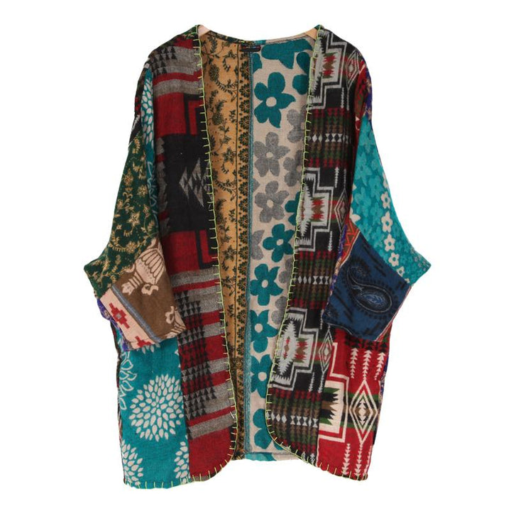 Patchwork Blanket Waterfall Cardigan