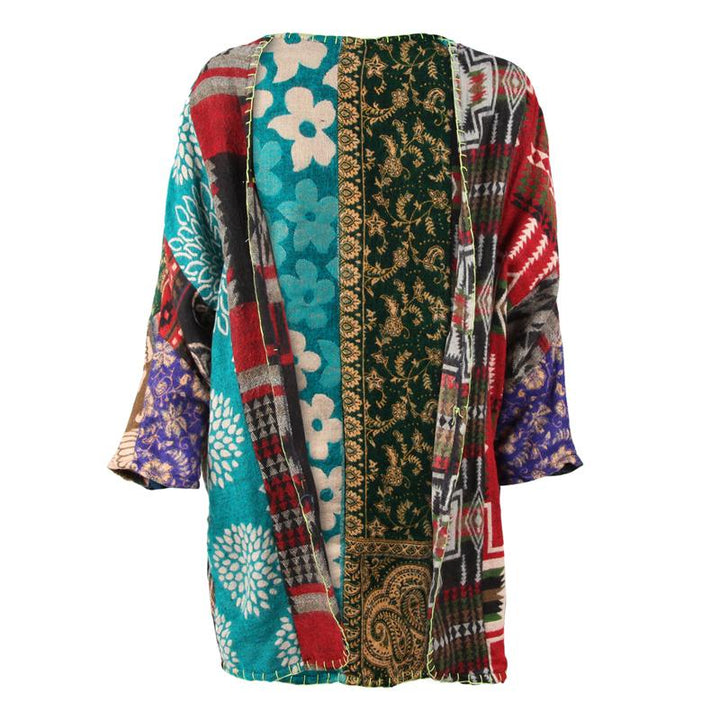 Patchwork Blanket Waterfall Cardigan