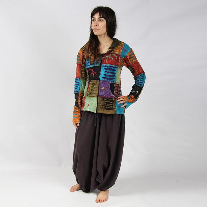 Contrast Rips Zip Up Hoodie..