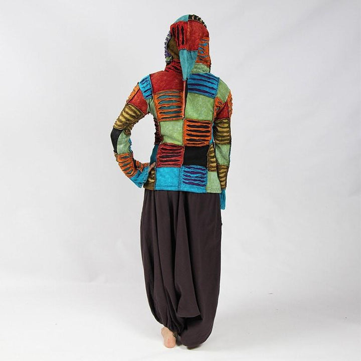 Contrast Rips Zip Up Hoodie..