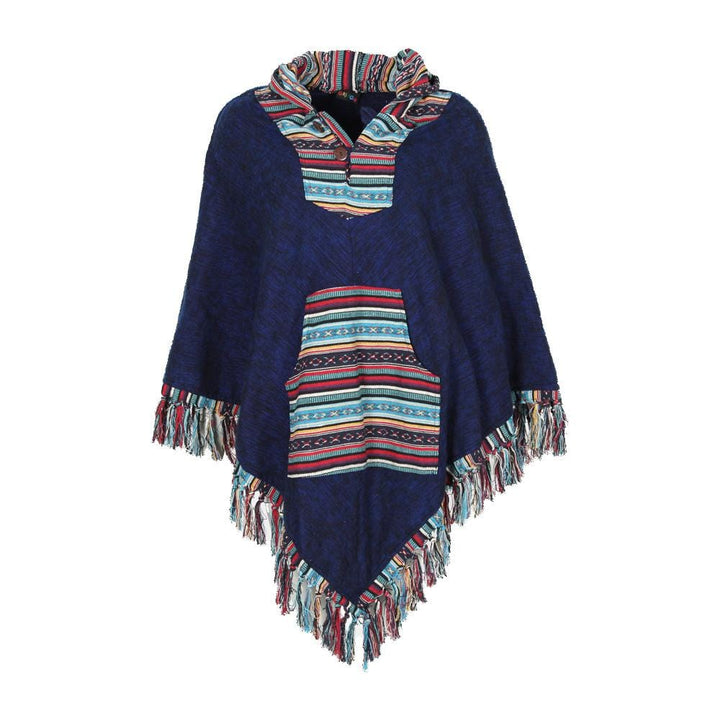 Brushed V-Neck Poncho