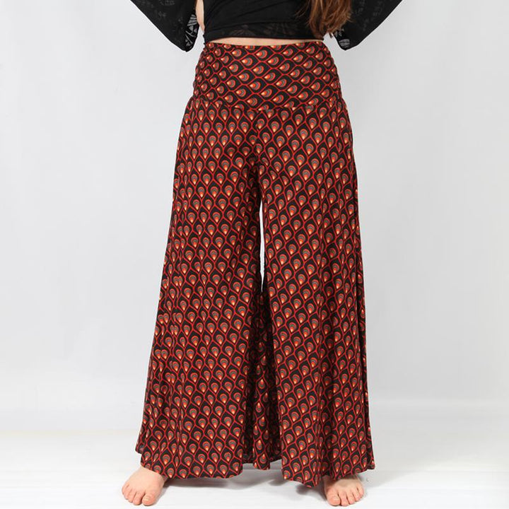 Peacock Print Palazzo Trousers