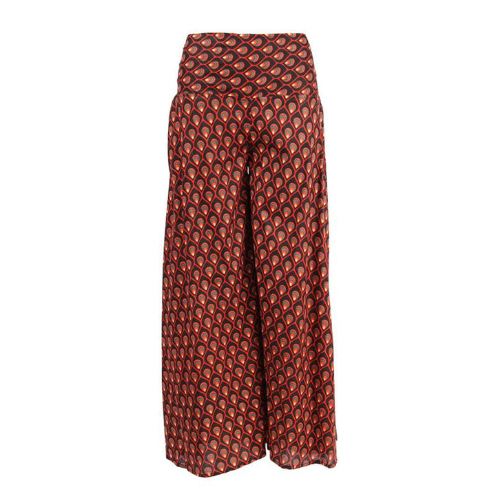 Peacock Print Palazzo Trousers