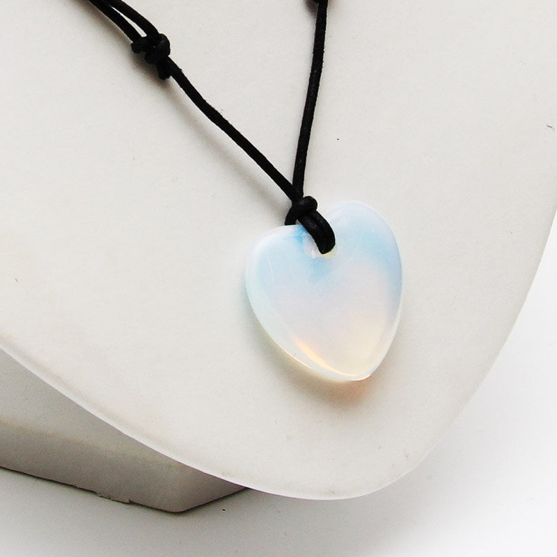 Opalite Heart Necklace - Faithful Love