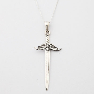 Silver Sword Pendant Necklace