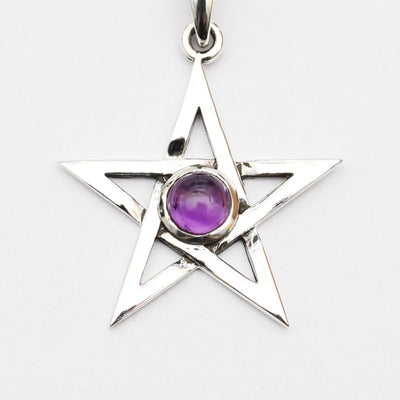Pentagram with Amethyst Necklace