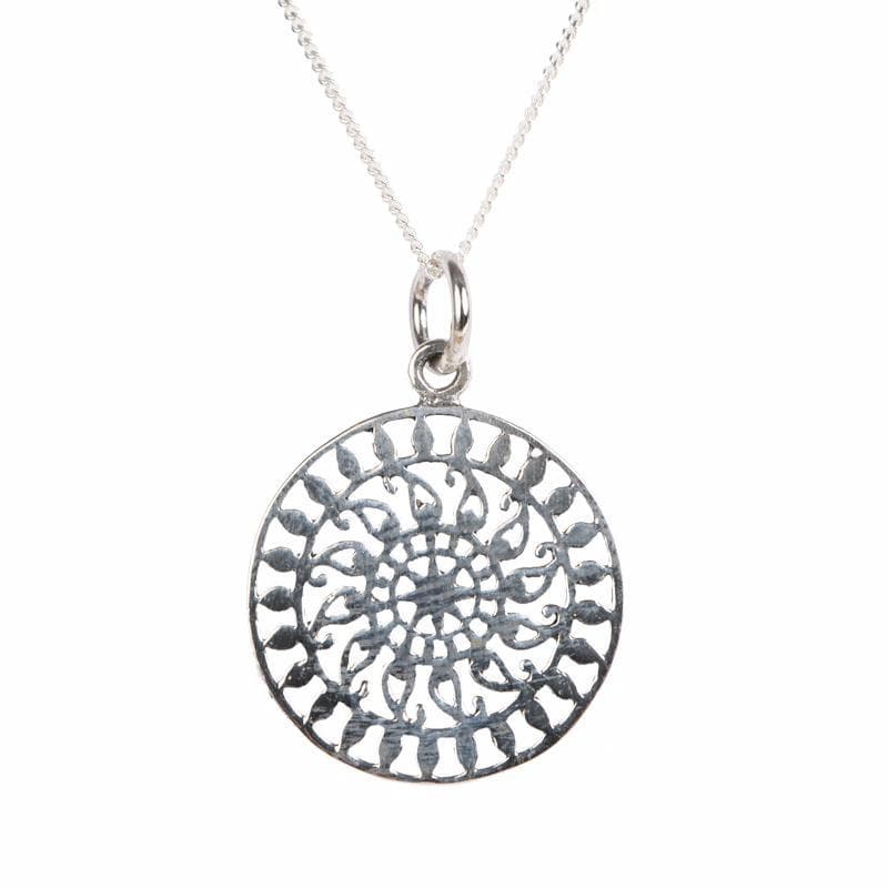 925 Silver Mandala Star Pendant Necklace