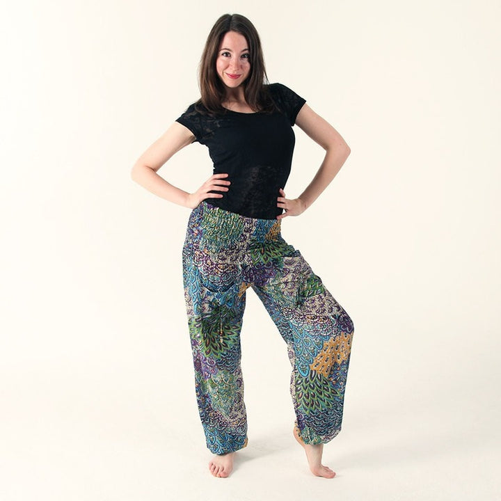 Paisley Leaf Pattern Harem Trousers