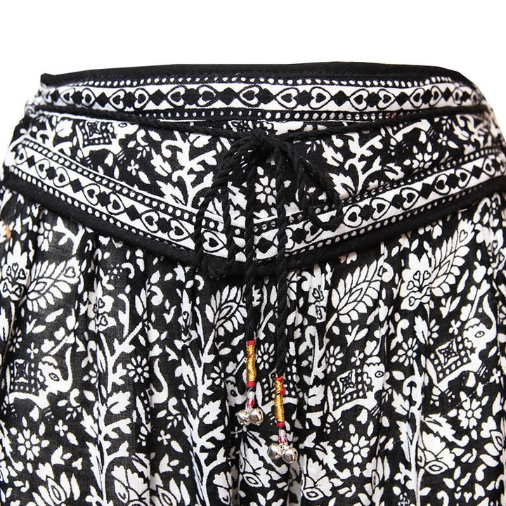 Elephant Monochrome Print Harem Trousers