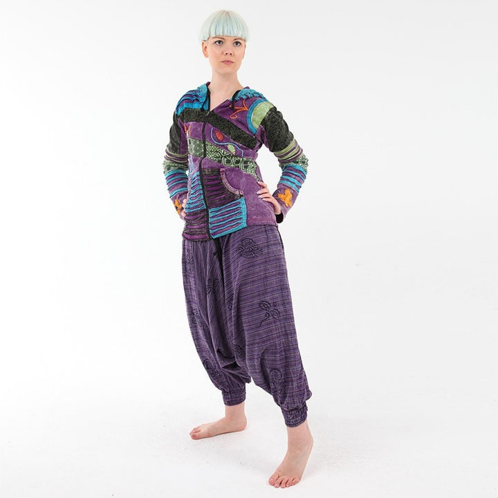 Pixie Stonewashed Appliqué Flower Hoodie..