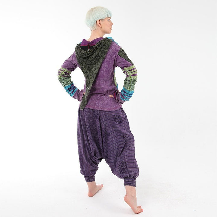 Pixie Stonewashed Appliqué Flower Hoodie..