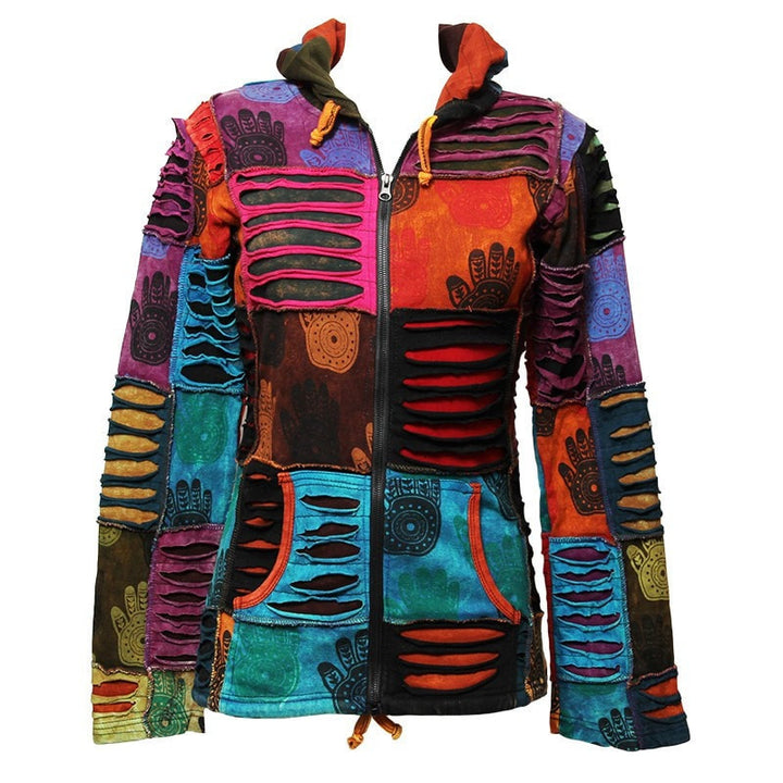 Colourful Rips & Hamsa Hoodie..