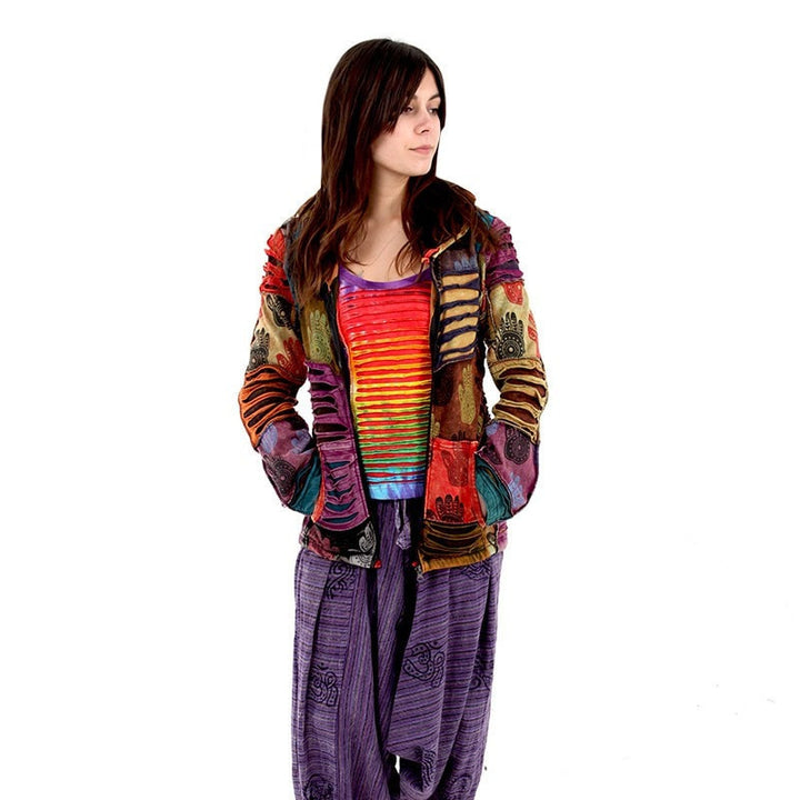 Colourful Rips & Hamsa Hoodie..