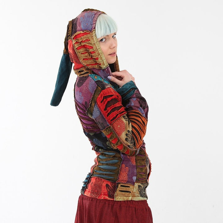 Colourful Rips & Hamsa Hoodie..