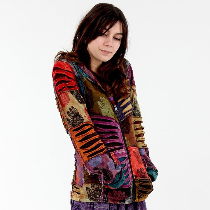 Colourful Rips & Hamsa Hoodie..
