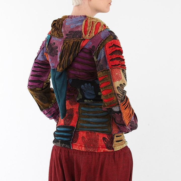 Colourful Rips & Hamsa Hoodie..