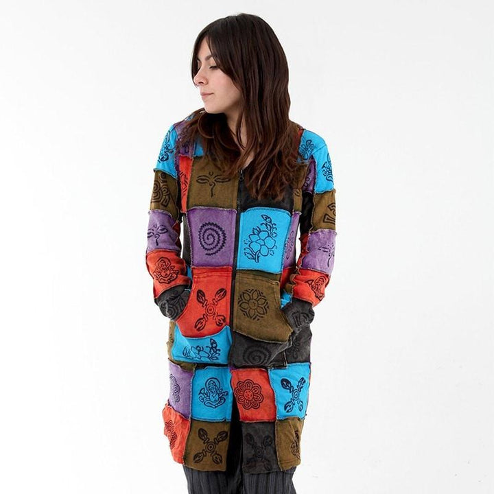 Patchwork Fleece Lined Coat