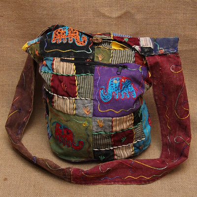 Gringo Patchwork Bag With Elephants