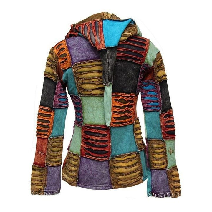 Contrast Rips Zip Up Hoodie..