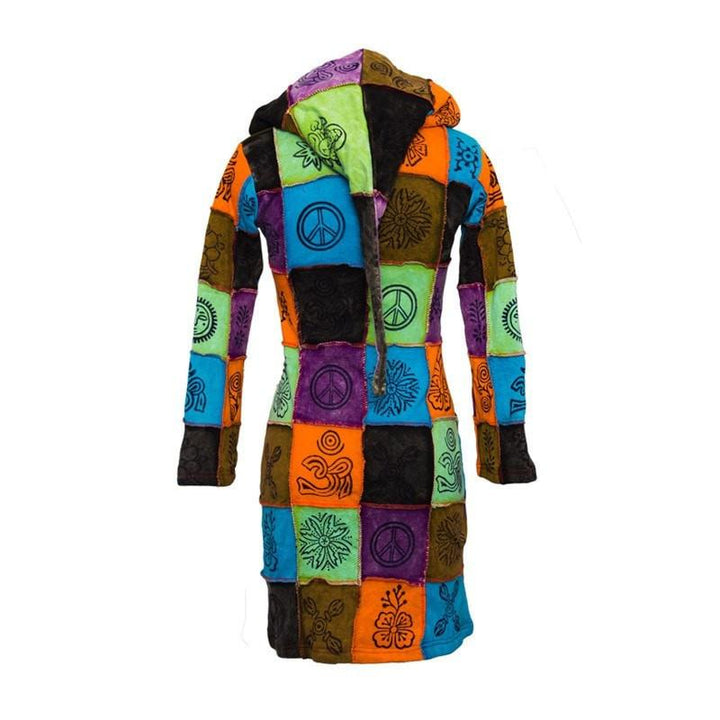 Patchwork Fleece Lined Coat