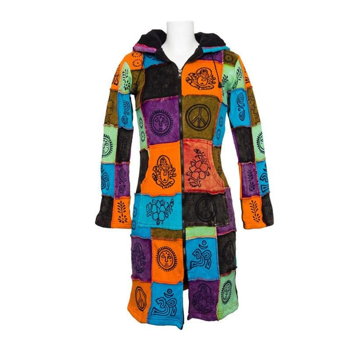 Patchwork Fleece Lined Coat