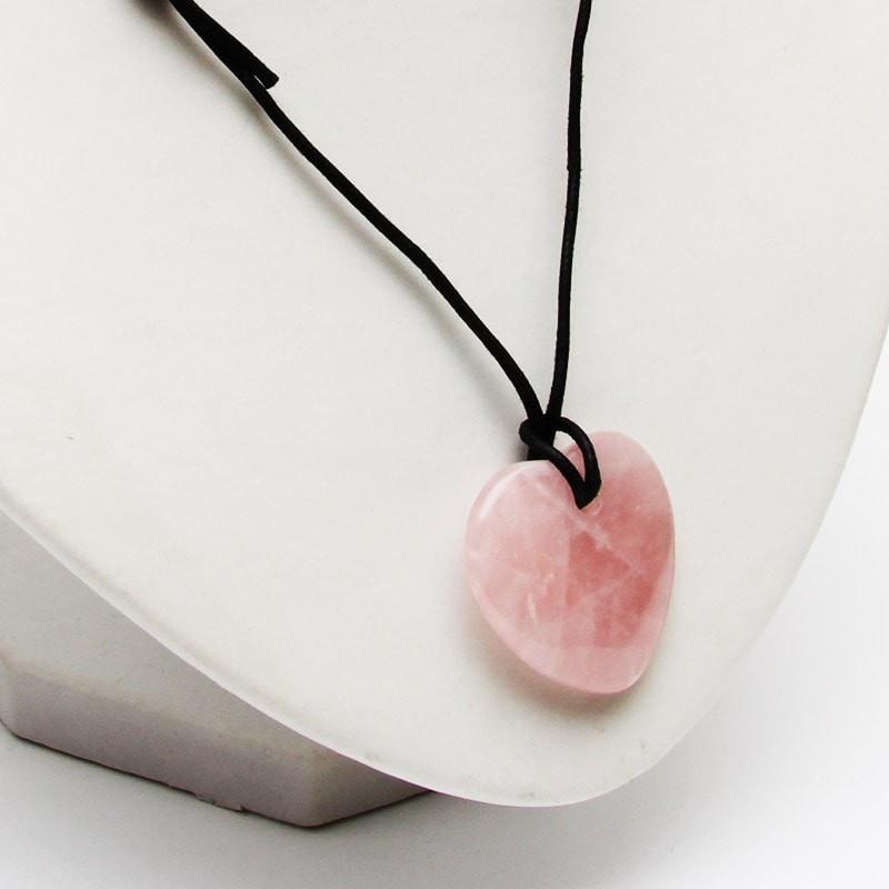 Rose Quartz Heart Necklace - Love
