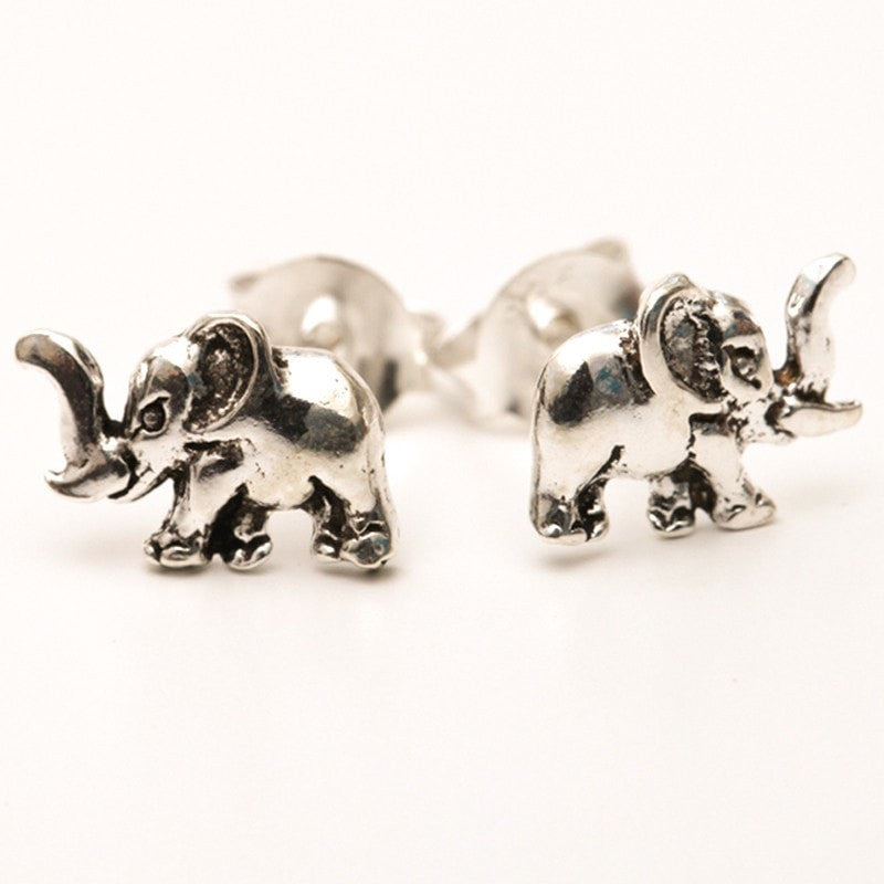Elephant Sterling Silver Ear Studs..