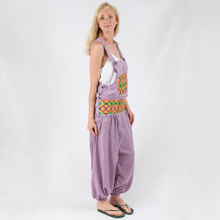 Drop Waist Mirrorwork Harem Dungarees