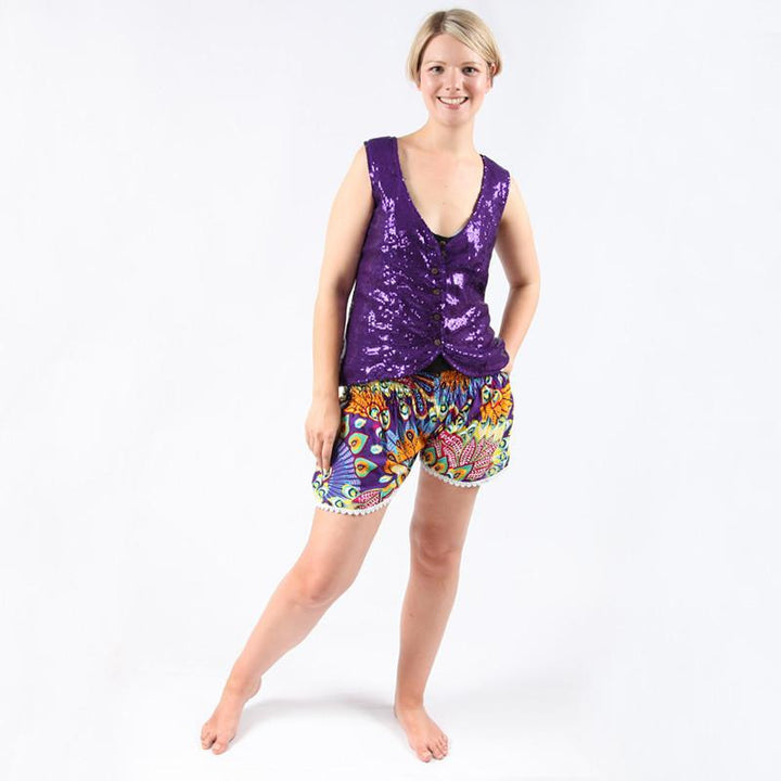 Sequin Tie Back Party Waistcoat