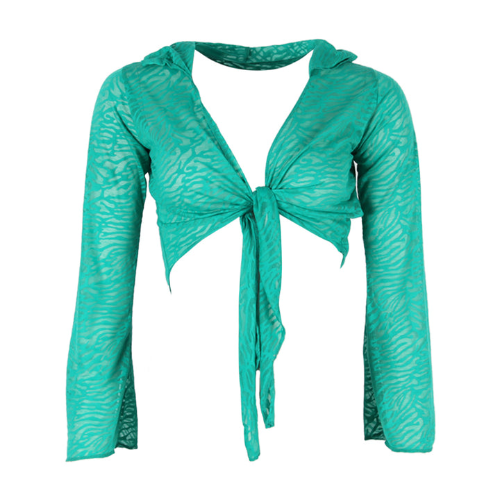 Burnout Pattern Hooded Tie Top