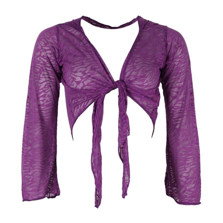 Burnout Pattern Hooded Tie Top