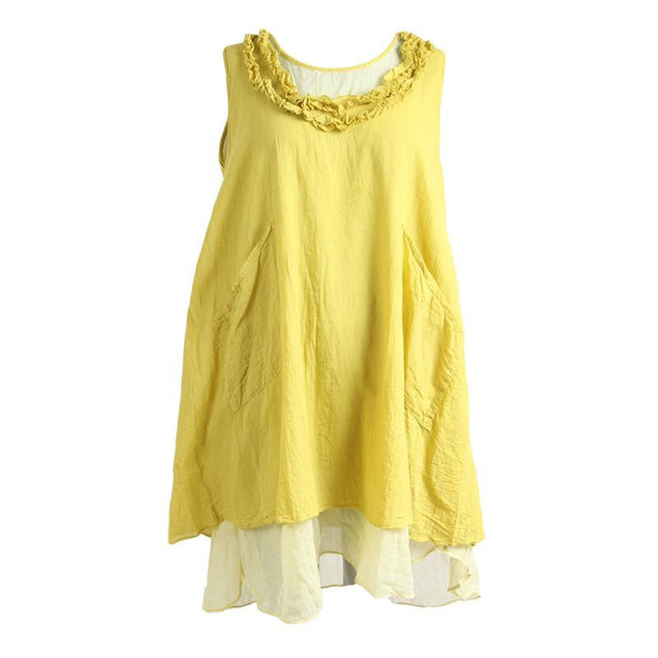 Sleeveless Layered Smock Dress