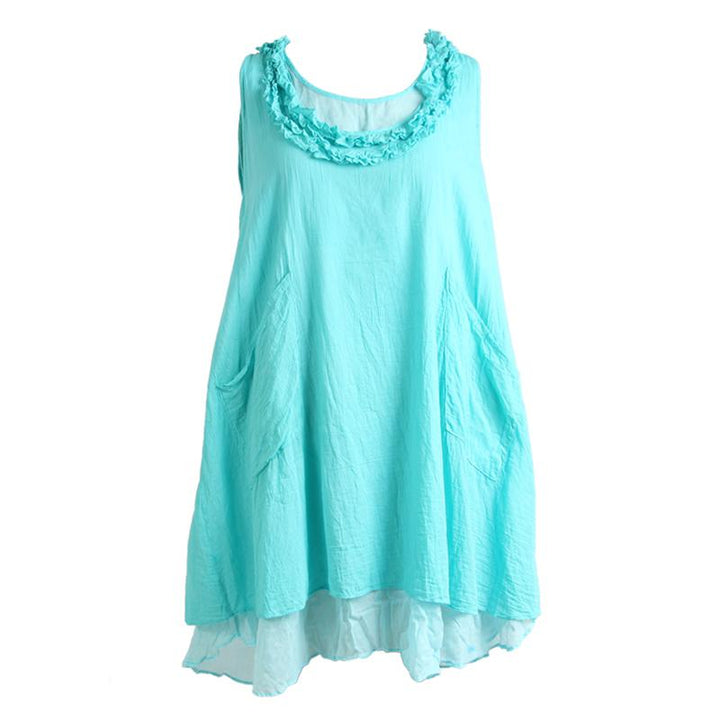 Sleeveless Layered Smock Dress