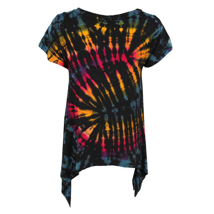 Short Sleeve Tie Dye Longline Top