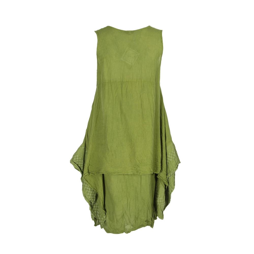 Sleeveless Layered Smock Dress