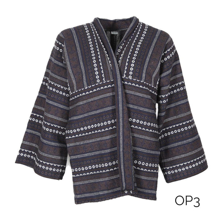 Thai Woven Cotton Open Jacket
