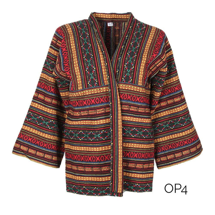 Thai Woven Cotton Open Jacket