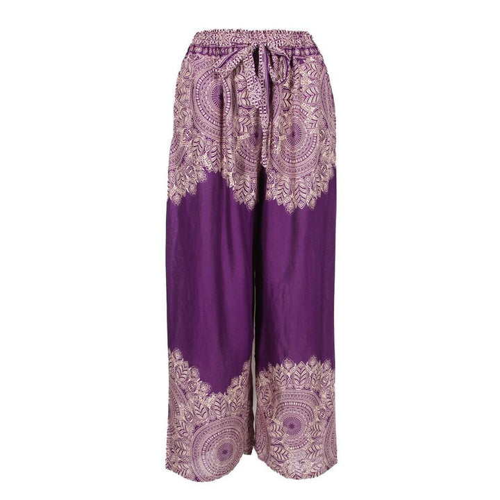 High Waisted Mandala Print Trousers