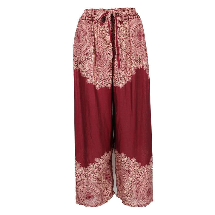 High Waisted Mandala Print Trousers