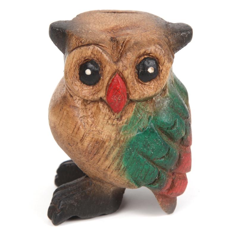 Handcarved Wooden Owl Whistle