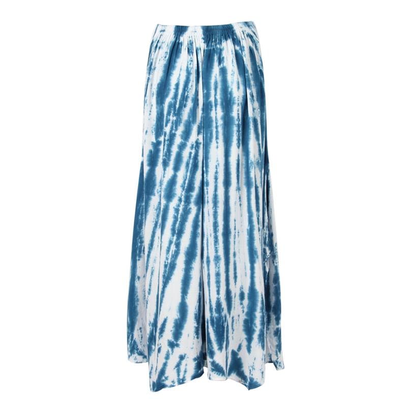 Shibori Indigo Tie Dye Wide Leg Trousers