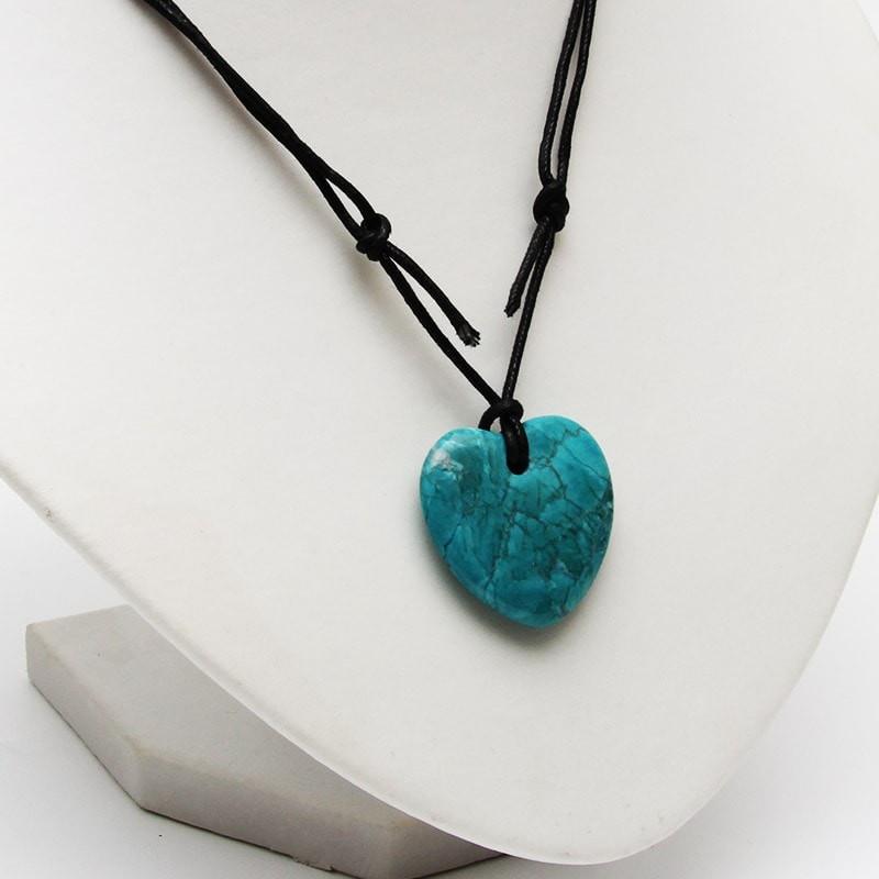 Chrysocolla Howlite Heart Necklace
