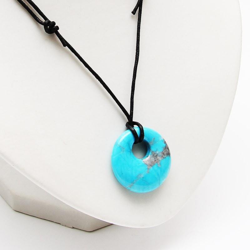 Turquoise Howlite Round Necklace - Protection