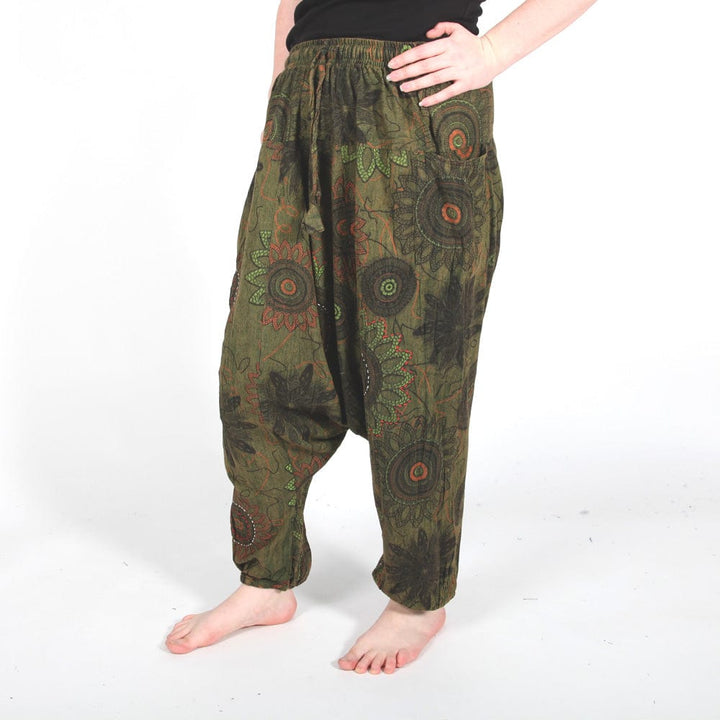 Floral Jogger Drop Crotch Harem Pants