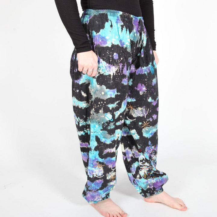 Embroidered Celestial Tie Dye Harem Pants