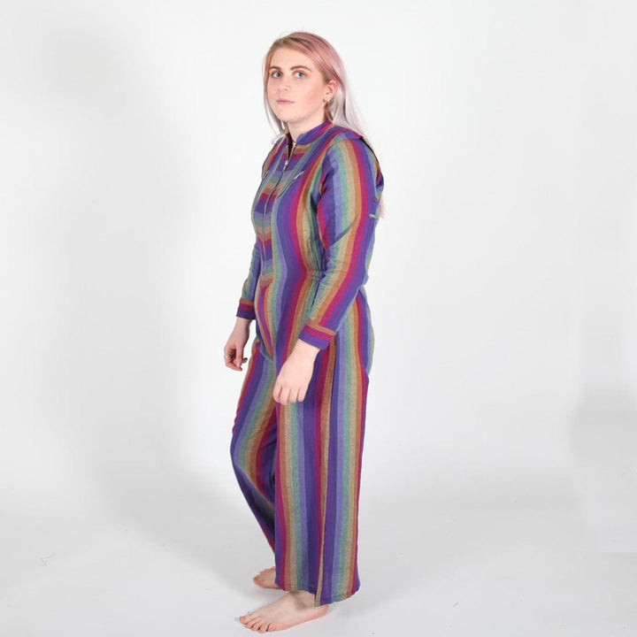 Purple Striped Jumpsuit