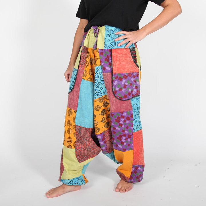 Patchwork Drop Crotch Harems..