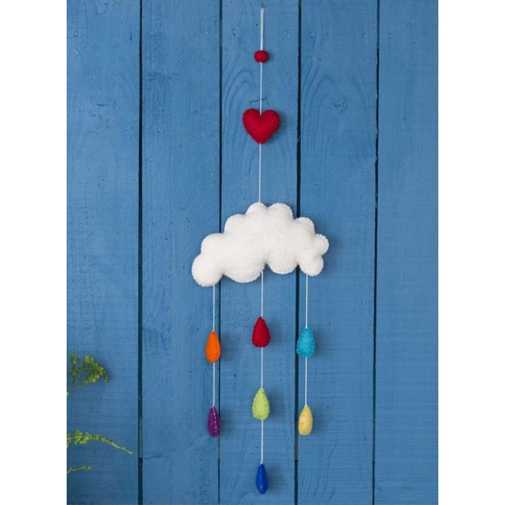 Cloud and rainbow rain hanging mobile